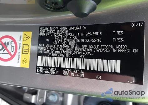 2017 Lexus Nx 200T F Sport from USA, damaged, VIN JTJBARBZXH2118012